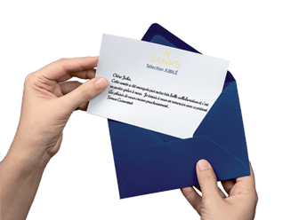 Enveloppe ouverte carte de remerciement SANKS