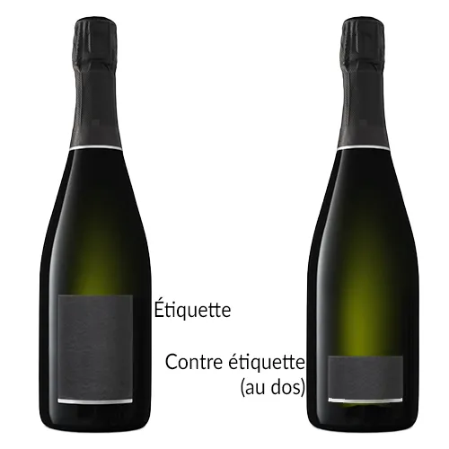 Bouteille de champagne personnsalisée avec étiquette explications