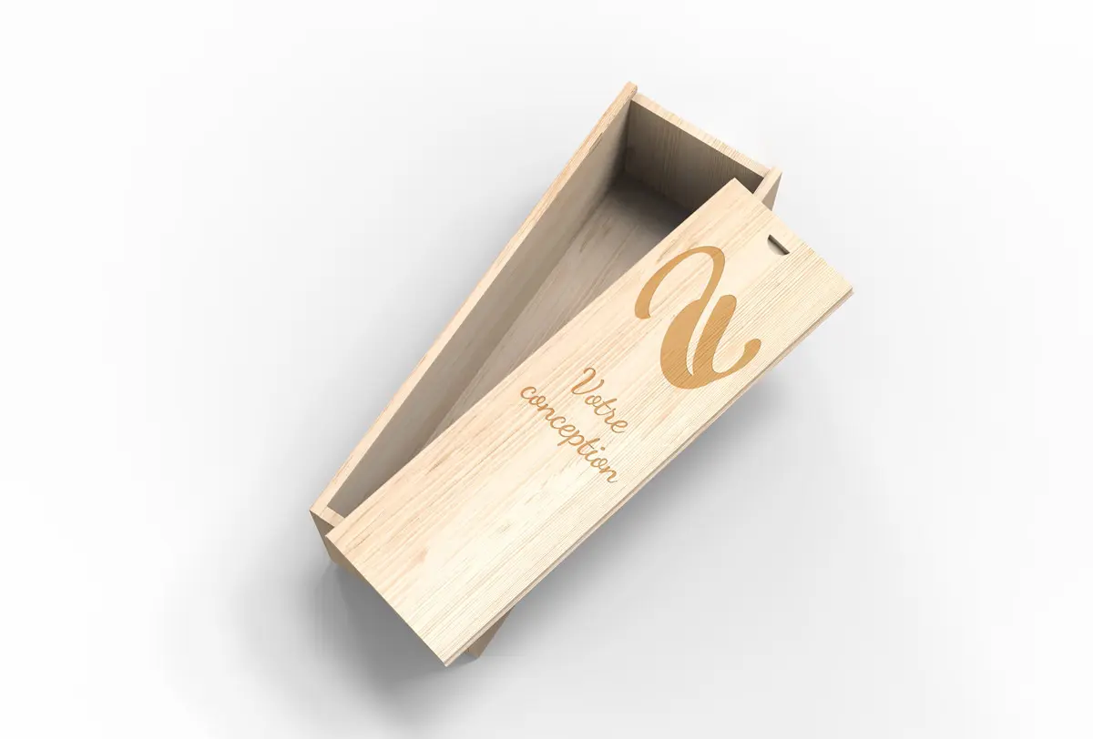 Coffret bois champagne personnalisé