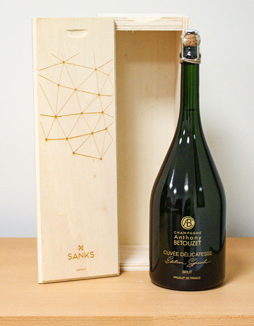 Coffret bois Premium champagne delicatesse
