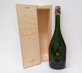 Coffret champagne bois personnalisé une bouteille