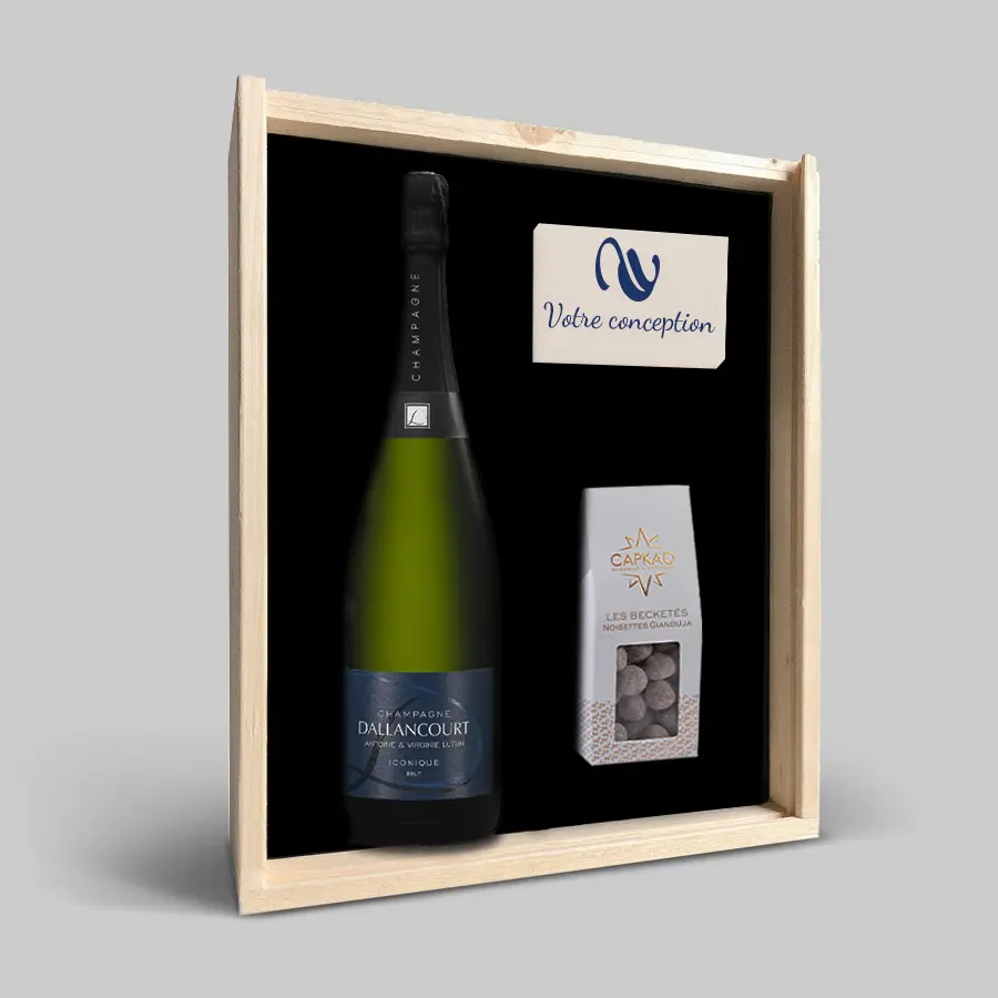 Personalized corportae gift champagne open