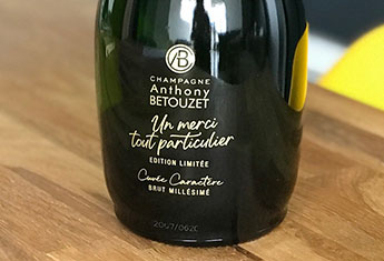 Personnalisation serigraphie bouteille champagne SANKS