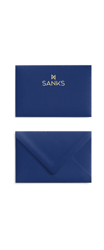 Enveloppe SANKS dans coffret champagne fermée