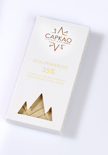 Tablette de chocolats blanc Vanillé 35% CAPKAO